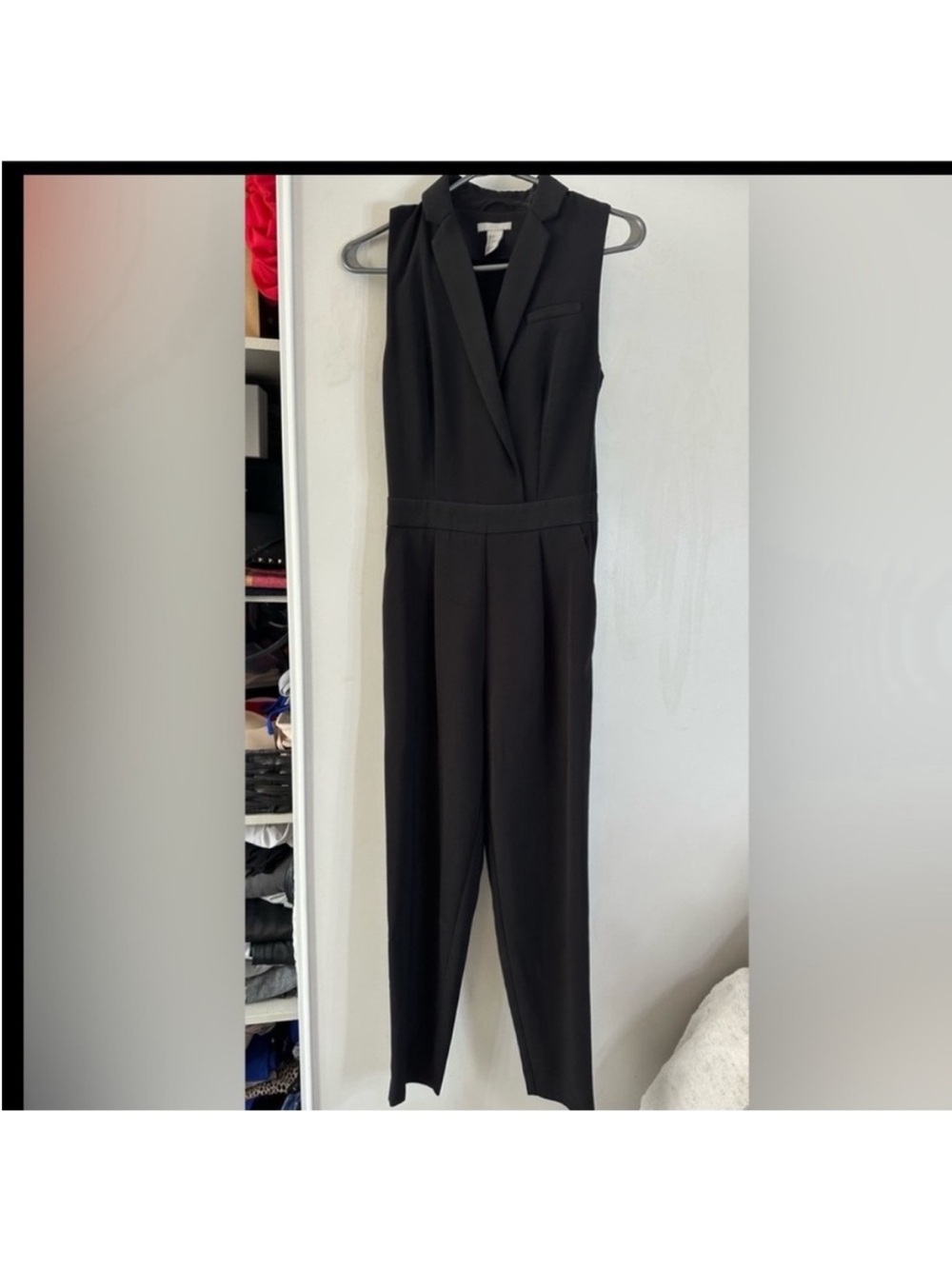 H&M Black Sleeveless Tailored Jumpsuit